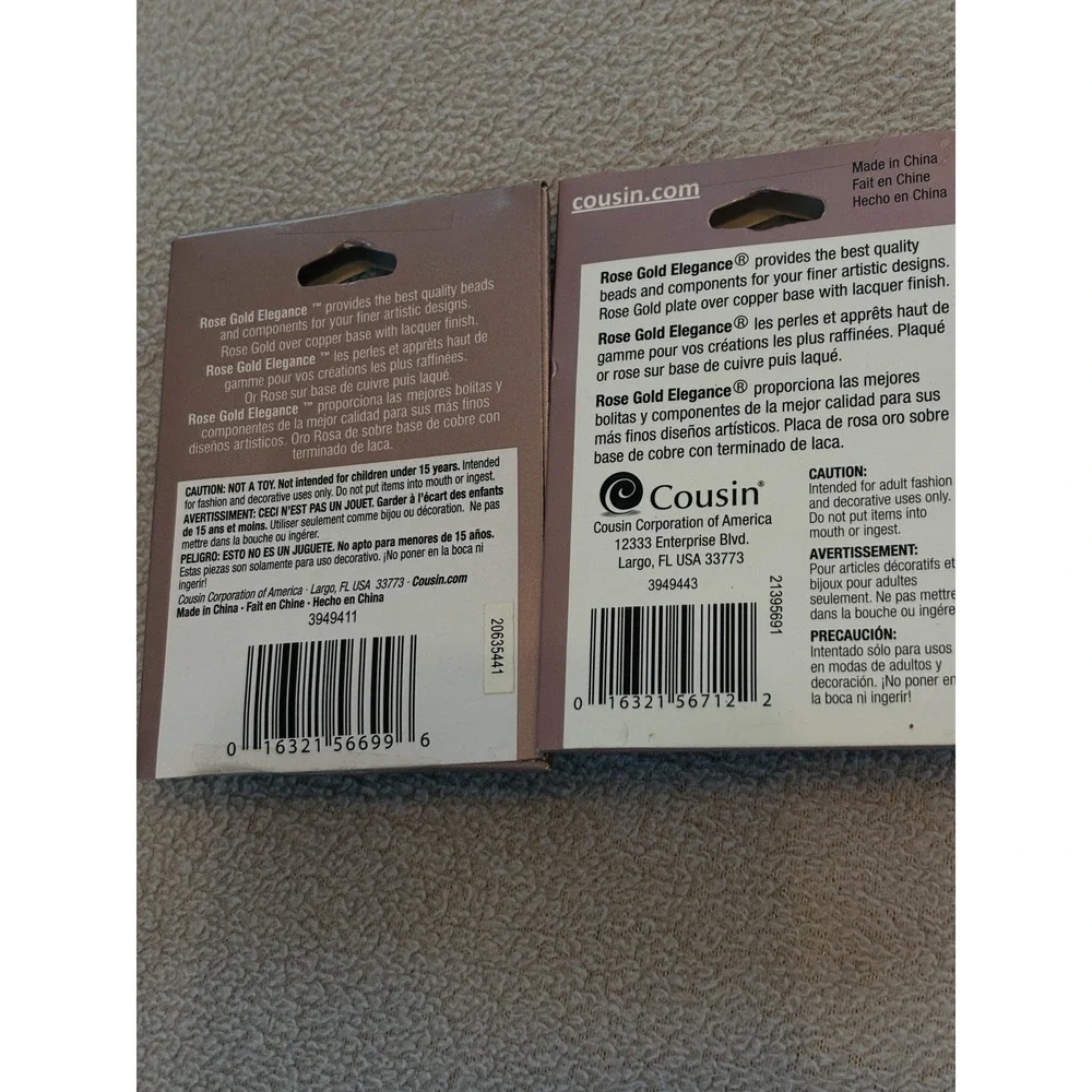 LOT - COUSIN ROSE GOLD ELEGANCE Jewelry Making Parts EAR HOOKS, Clasps, BEADS